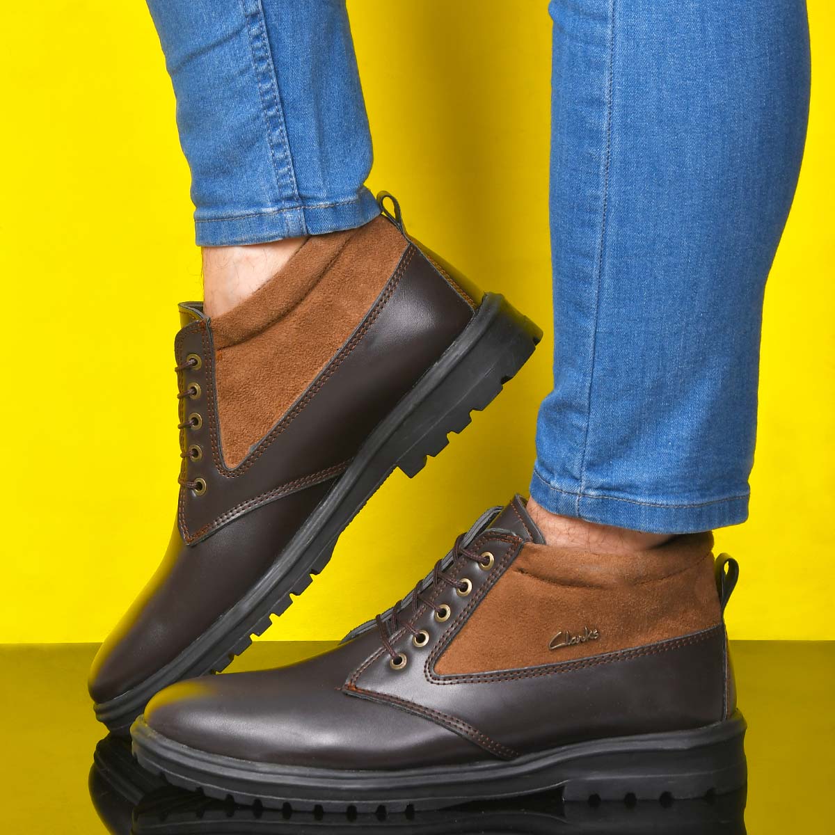 کفش ساقدار مردانه قهوه ای تیره مدل Bonshad