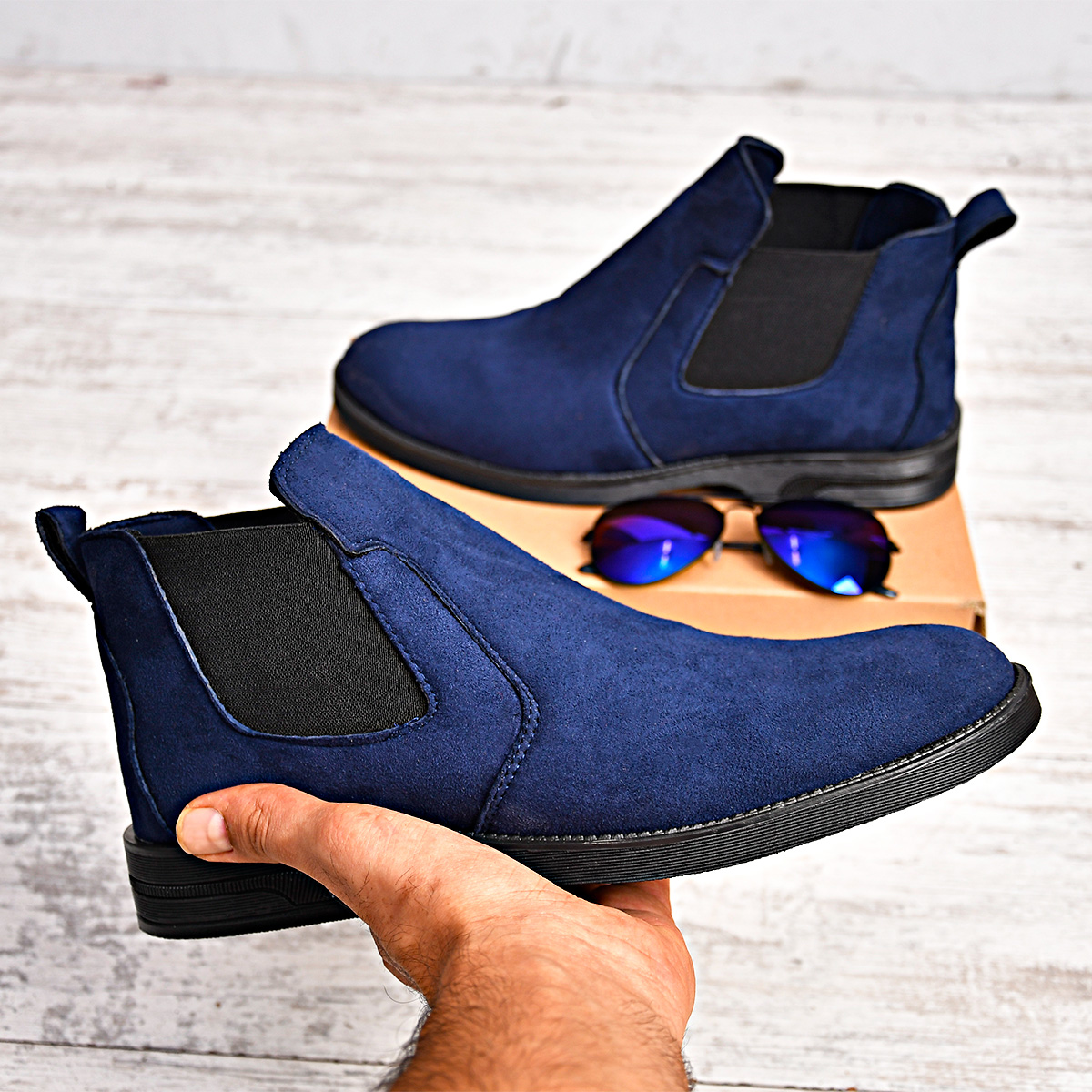 کفش ساقدارسرمه ای مردانه مدل Alvand