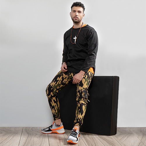 شلواراسلش خاکی طرح چیریکی مدل SEBERT