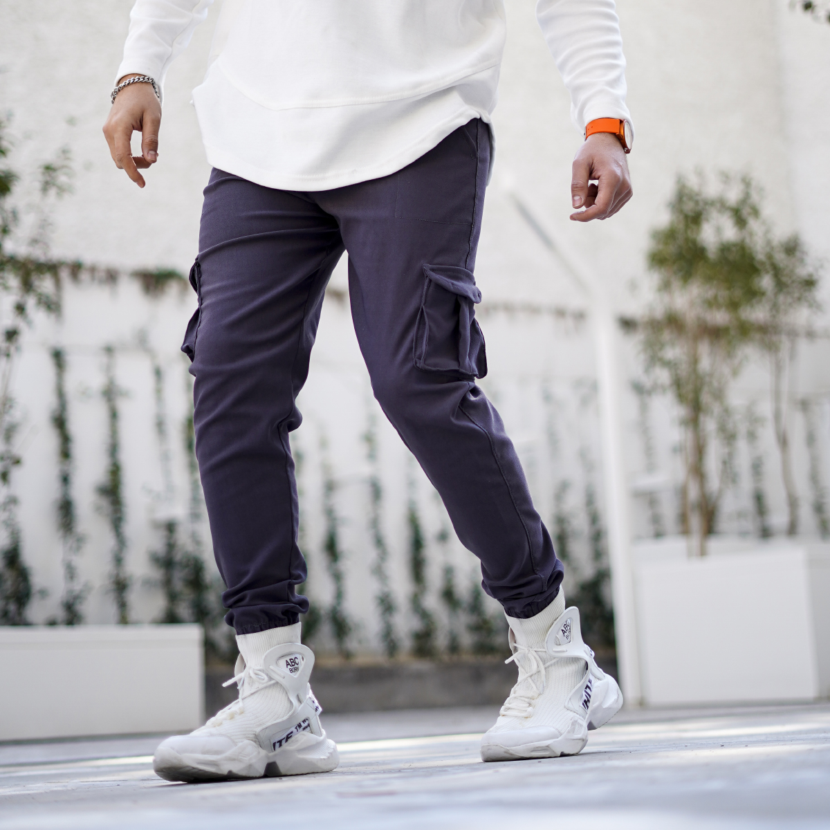 شلوار اسلش طوسی تیره مردانه مدل KOMBO