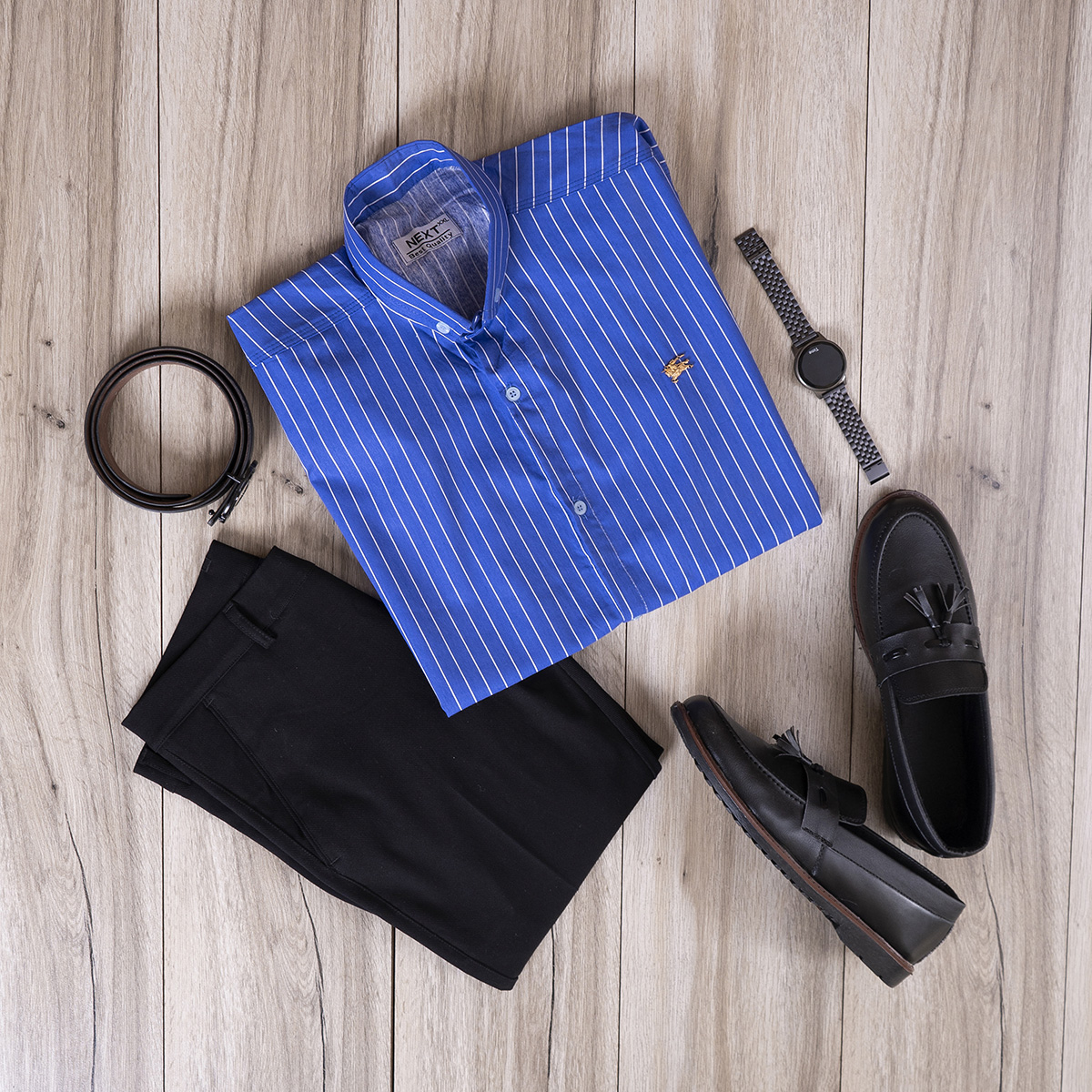 پيراهن مردانه رنگ آبي مدل Nelson