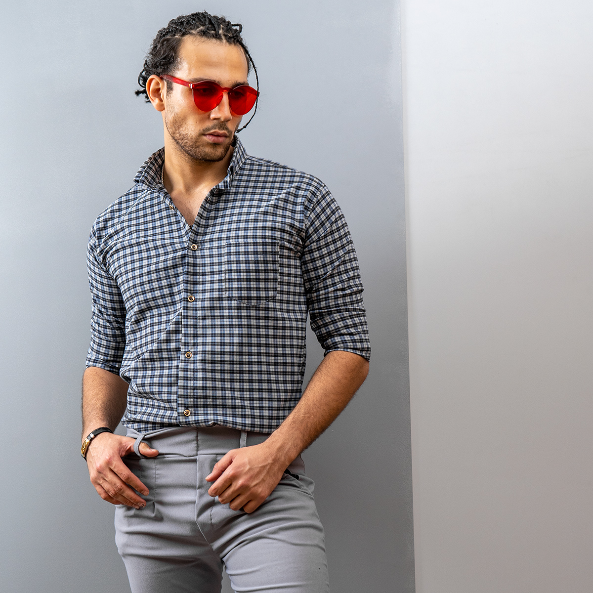 پيراهن چهار خانه مردانه مدل Dashil