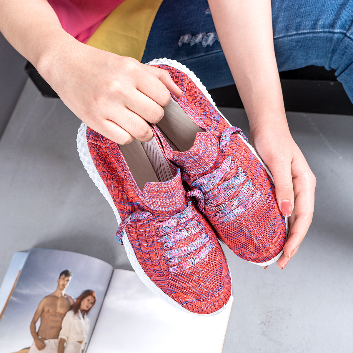 كفش ورزشي زنانه صورتي مدلBela