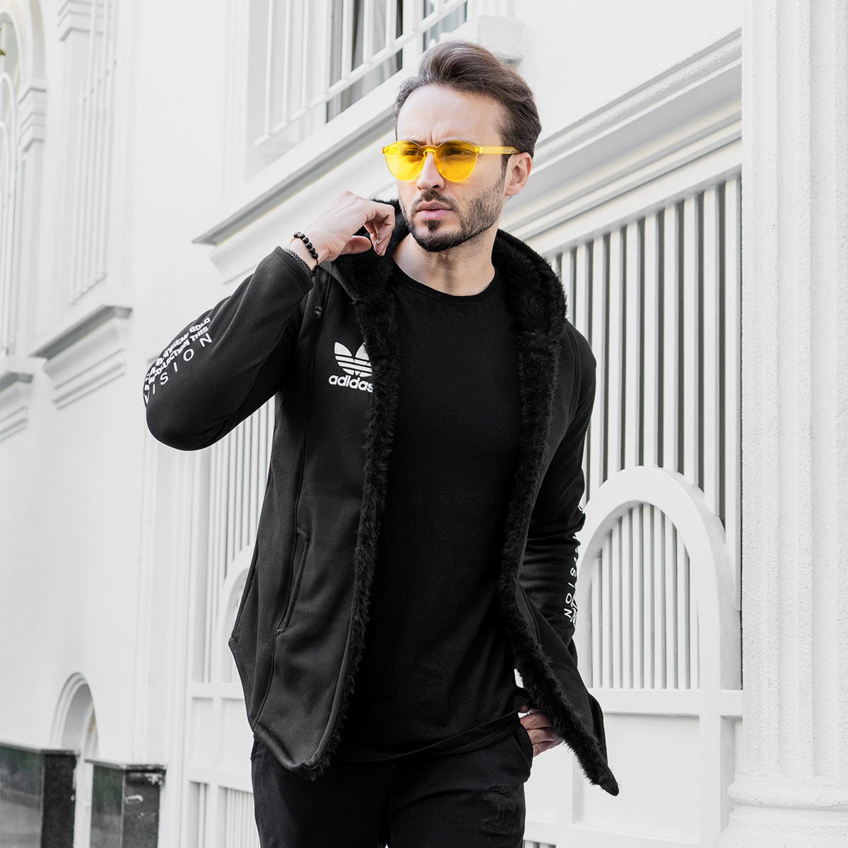 هودی Adidas مردانه مشکی مدل Aran