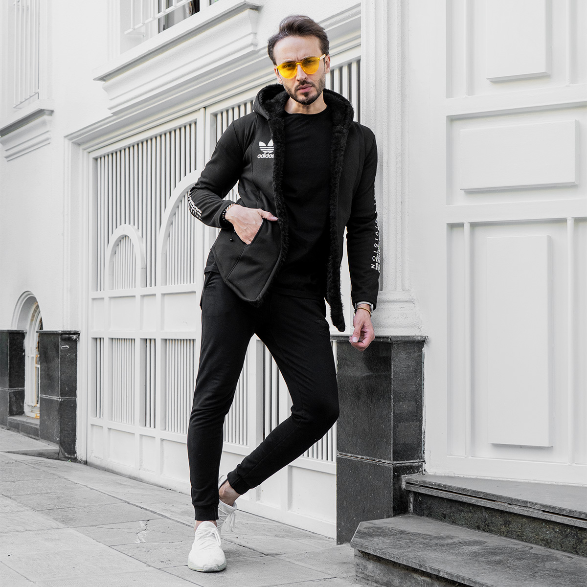 هودی Adidas مردانه مشکی مدل Aran