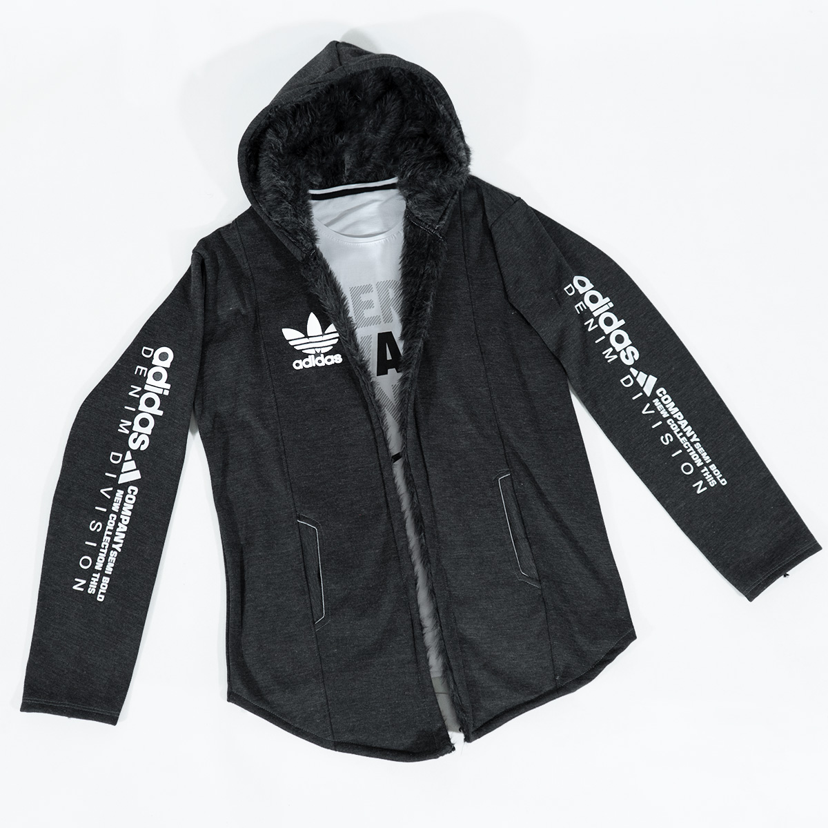 هودی Adidas مردانه ذغالی مدل Aran