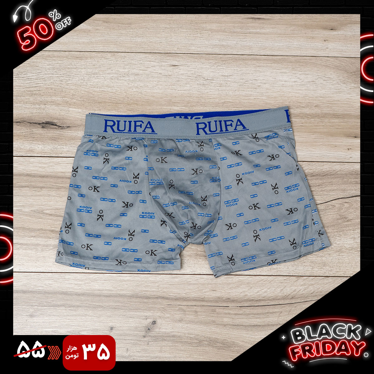 شورت نیم پا مردانه(T) طرح ok مدل S50(T)