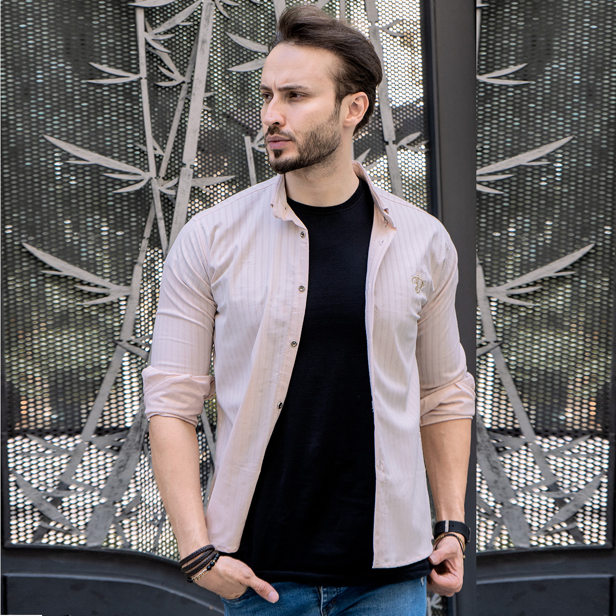 پیراهن مردانه زنبوری برجسته مدل fgm