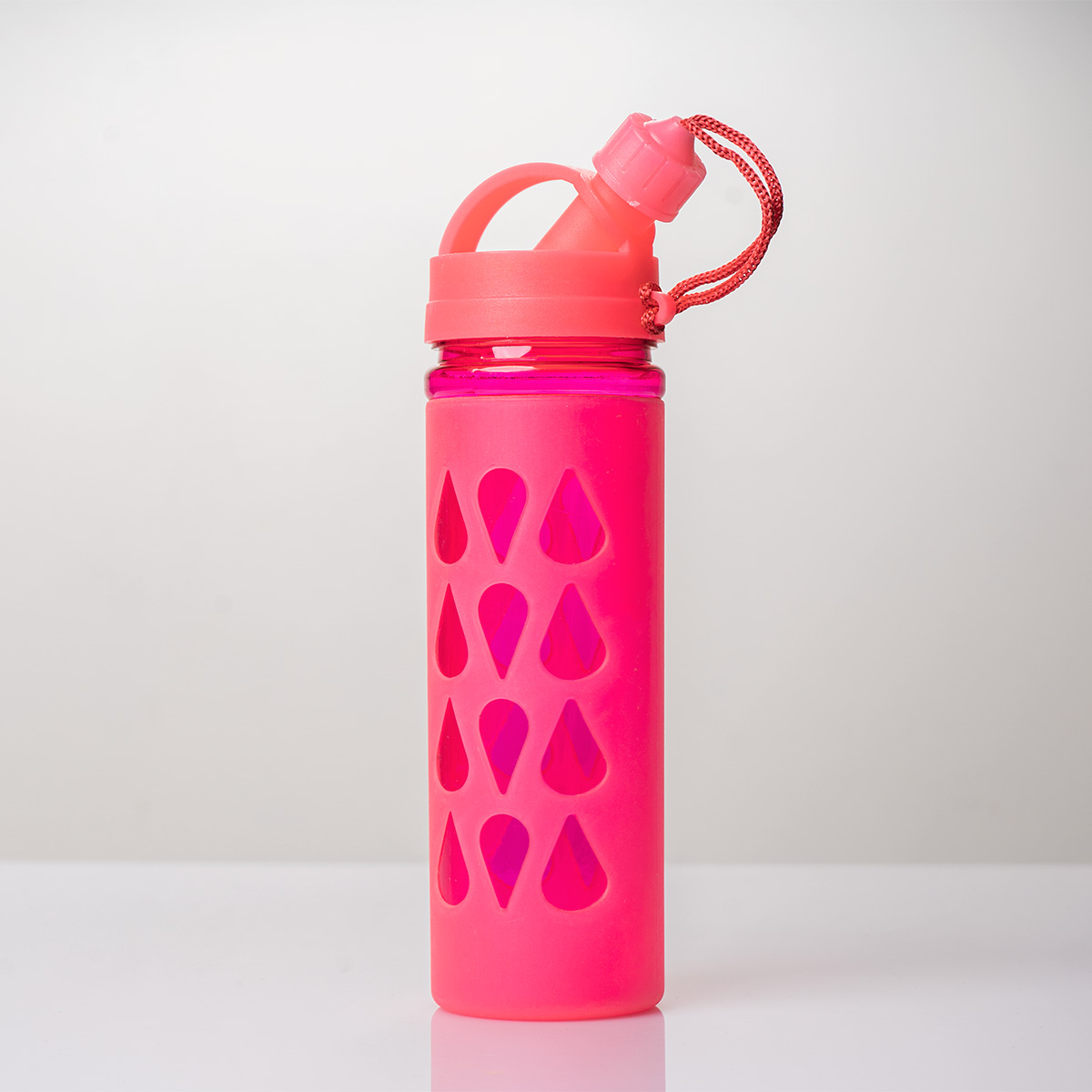 قمقمه آب صورتی مدل اشک