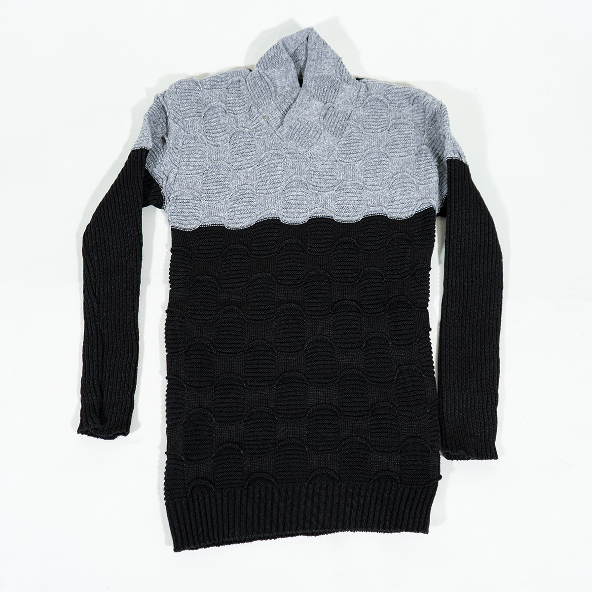 پلیور دورنگ طوسی مشکی مردانه مدلArkia