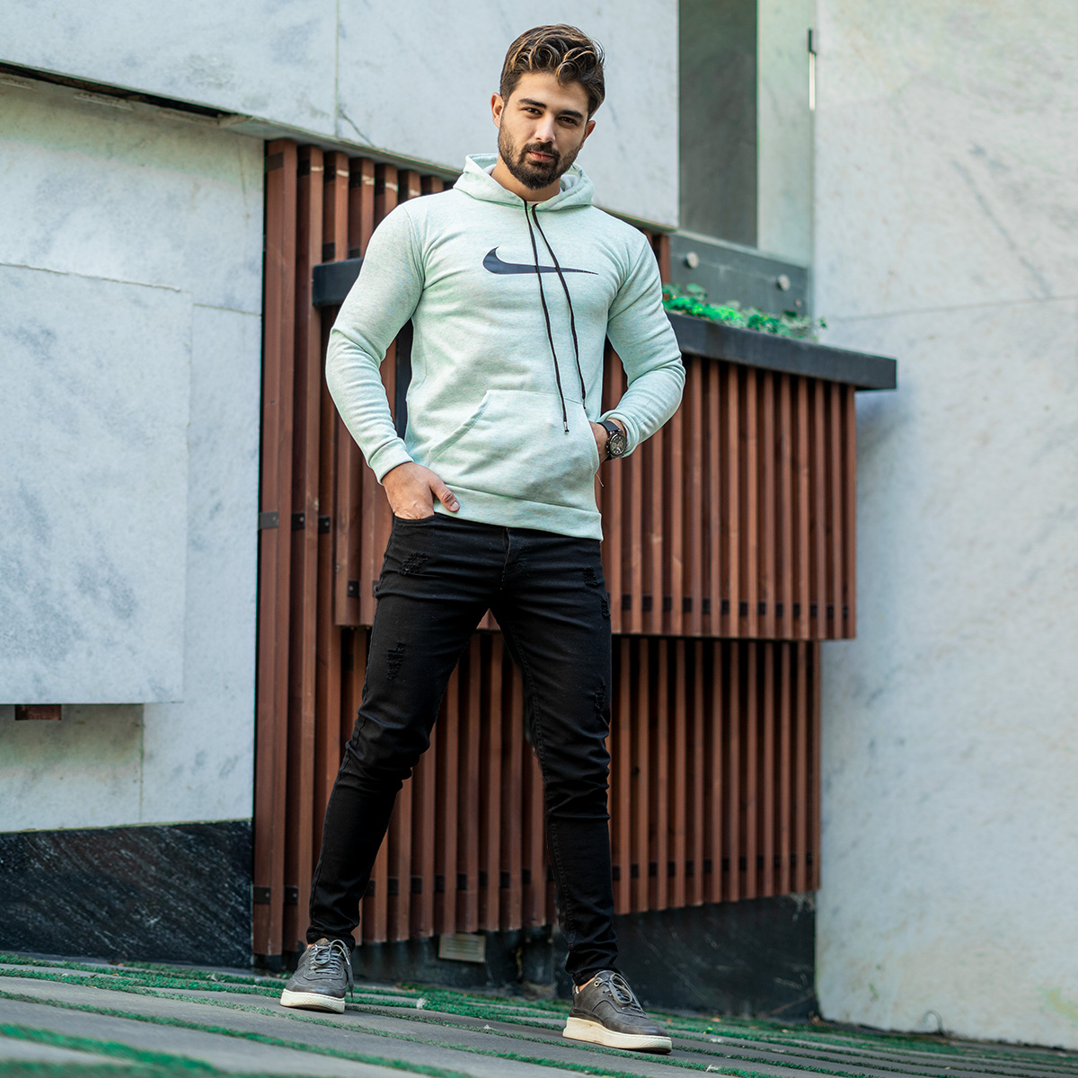 هودی نایک سبز روشن مردانه مدلNolin