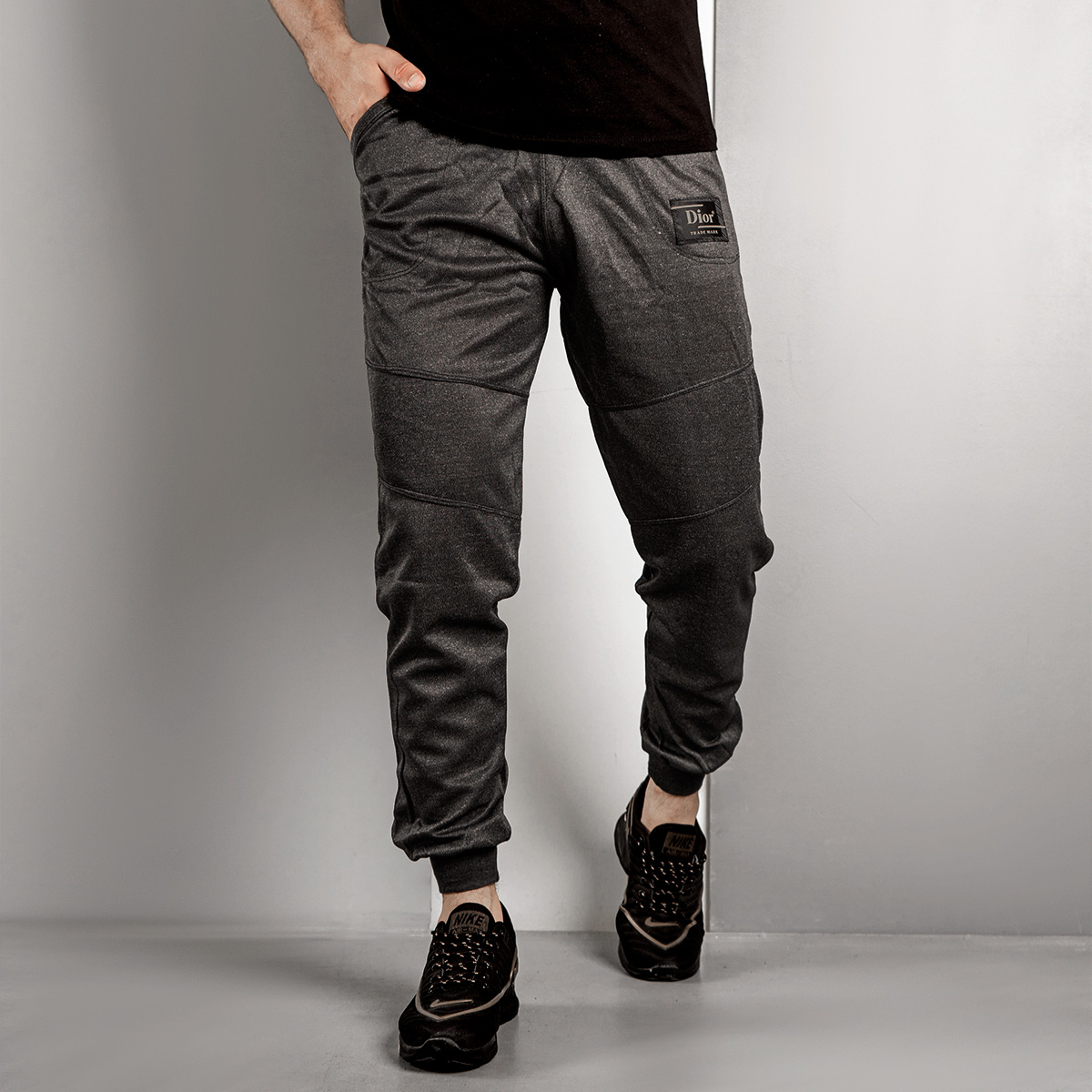 شلوار اسلش مردانه(T) ذغالی مدل NR60