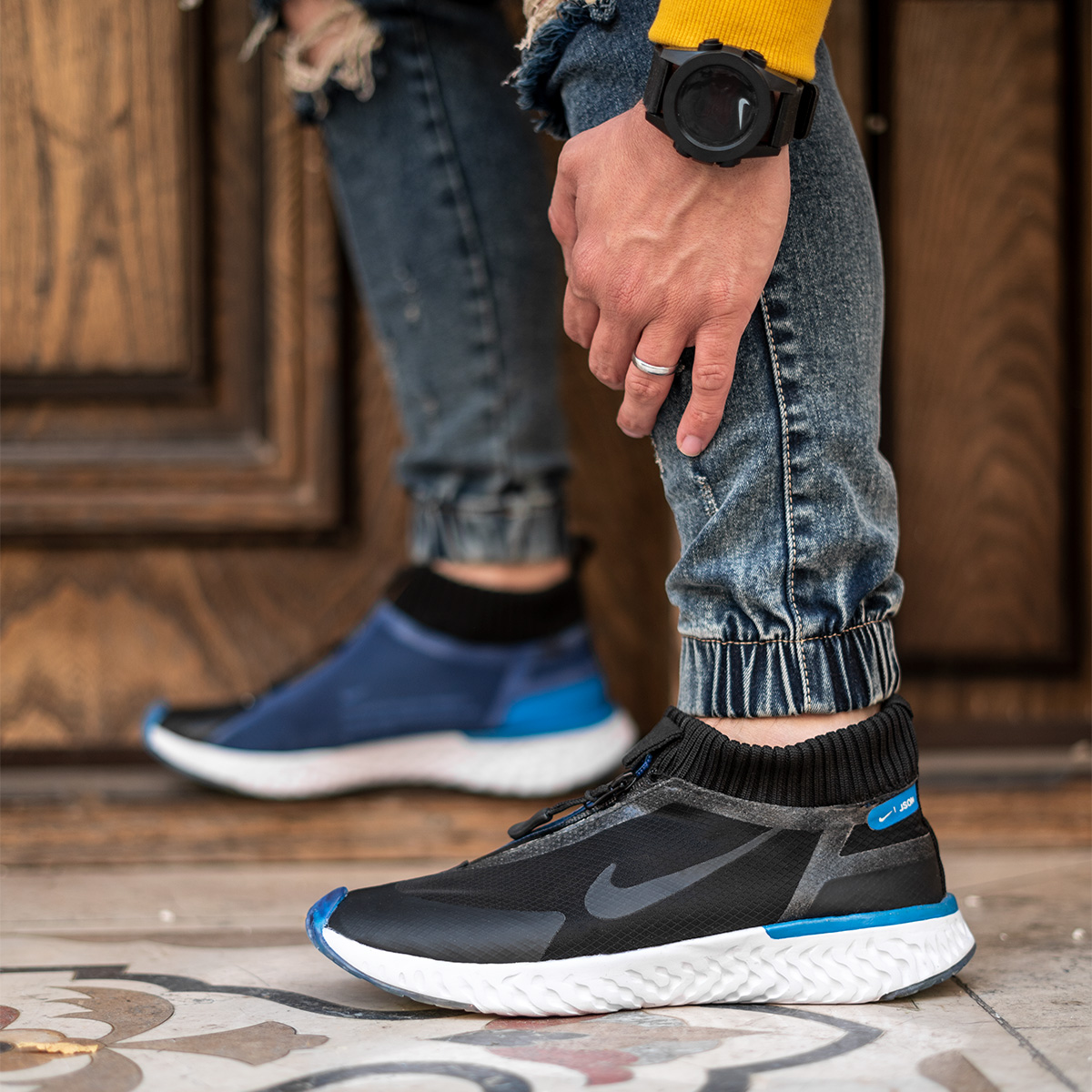 کفش ورزشی NIke مردانه مشکی آبی مدل Itako