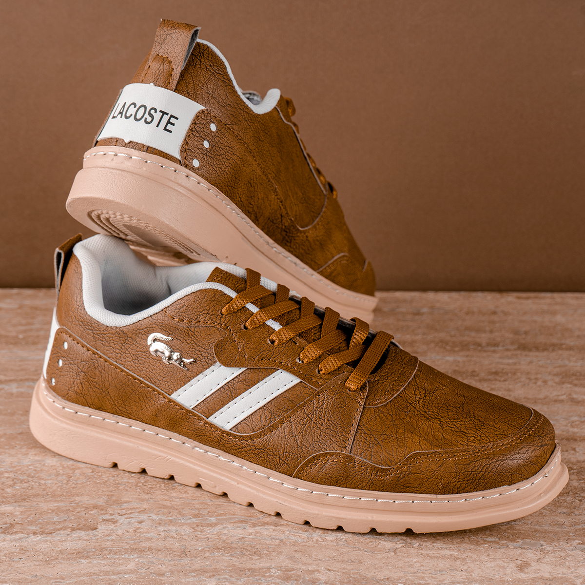 کفش تخت LACOSTE مردانه قهوه ای مدلLifan