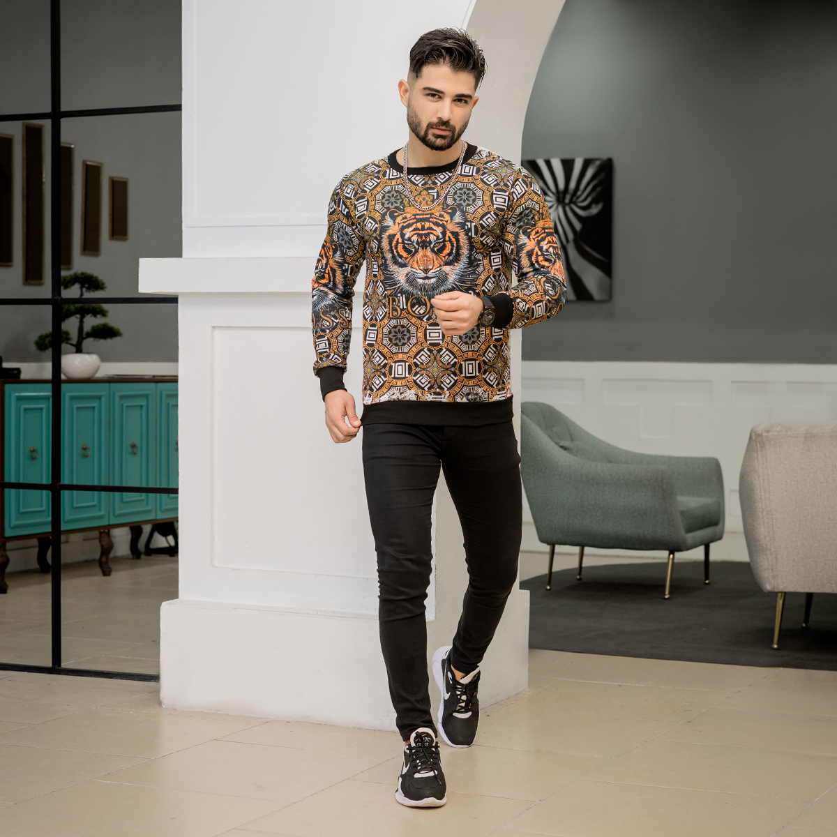 دورس مردانه طرح ببر زرد مدل kasra