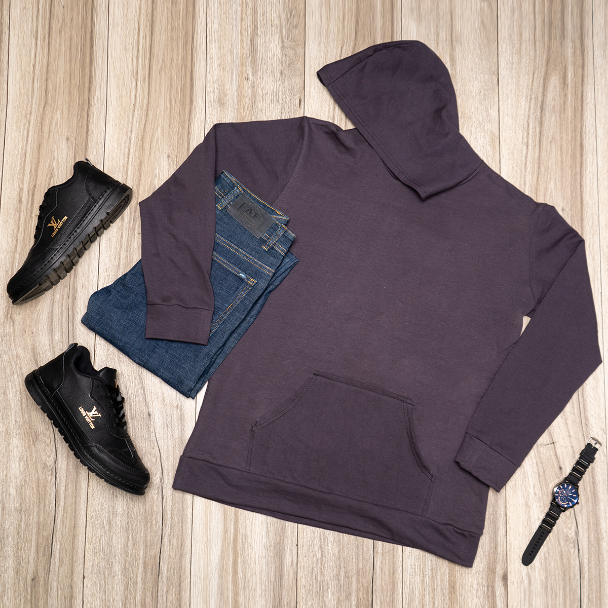 هودی مردانه بنفش مدل Ramtin