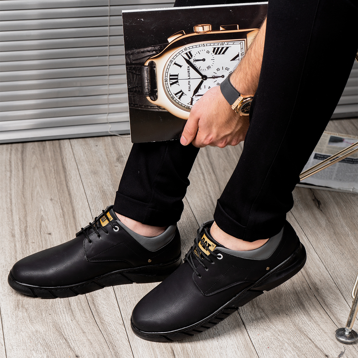 کفش تخت مردانه مشکی مدل barito