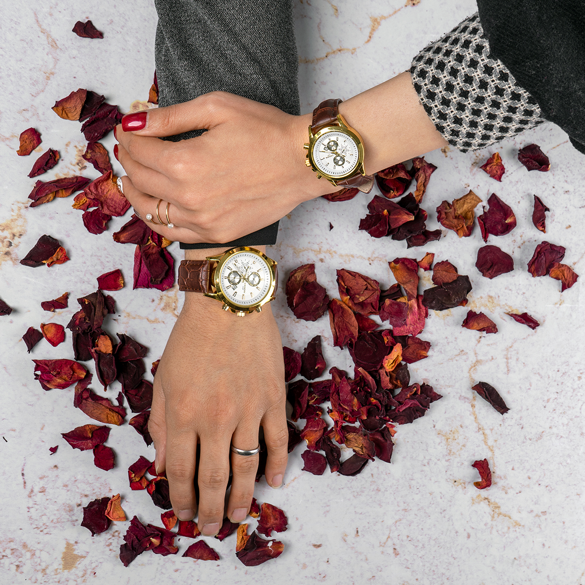 ست ساعت Citizen قهوه ای طرحدار مدلZ12