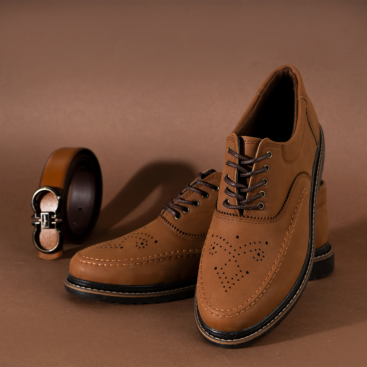 کفش تخت قهوه ای مردانه مدل Radin