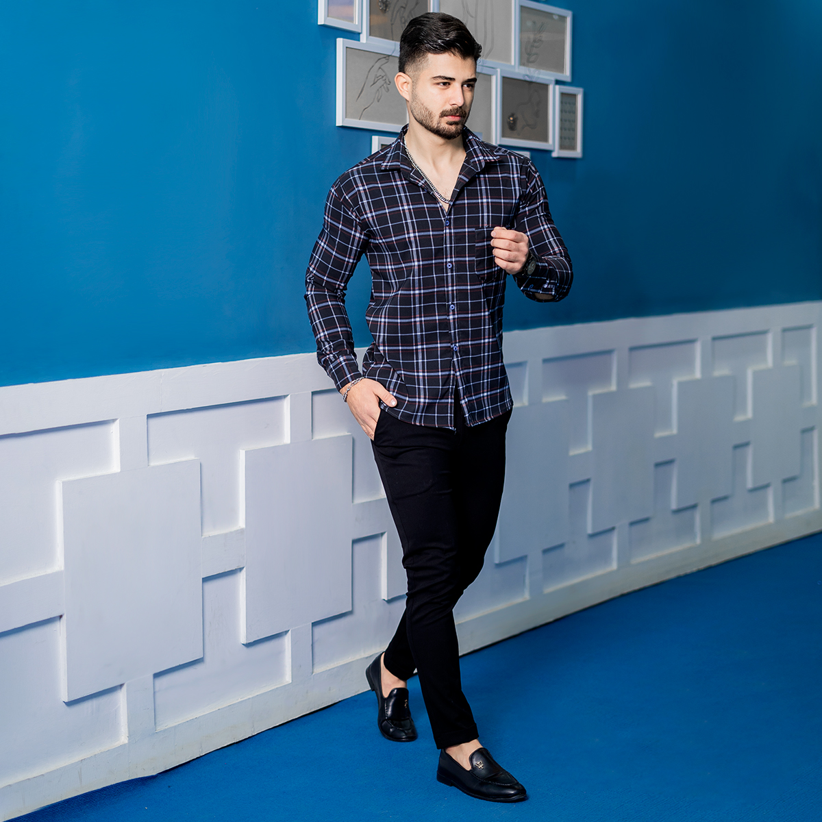 پیراهن مردانه چهارخانه مدل toshak