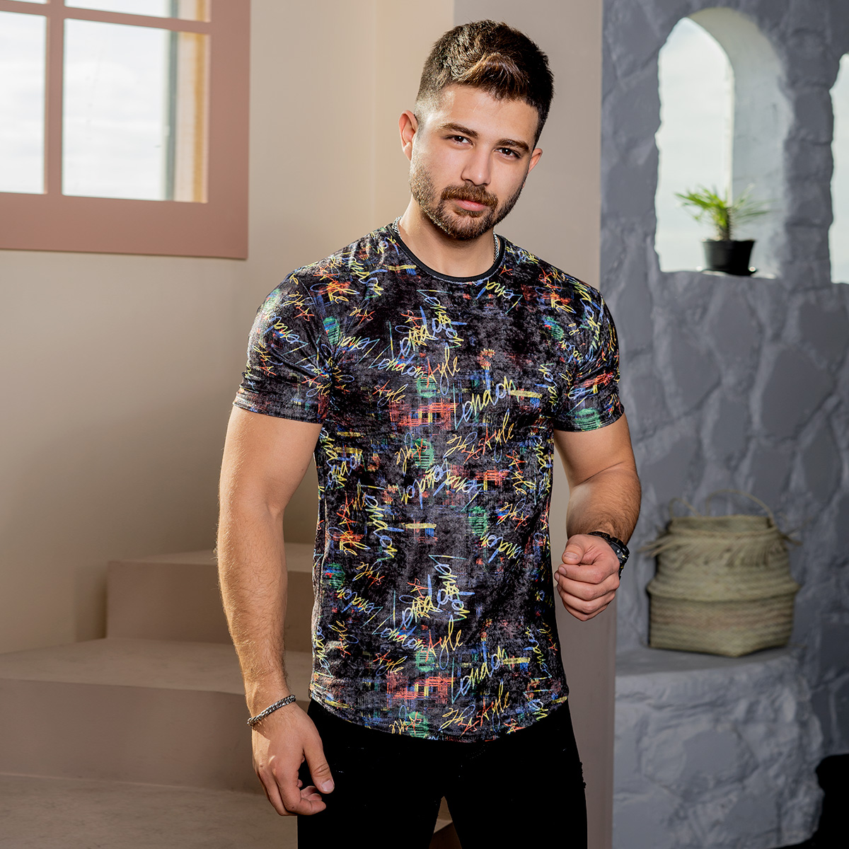 تیشرت مخمل مردانه مدل darion