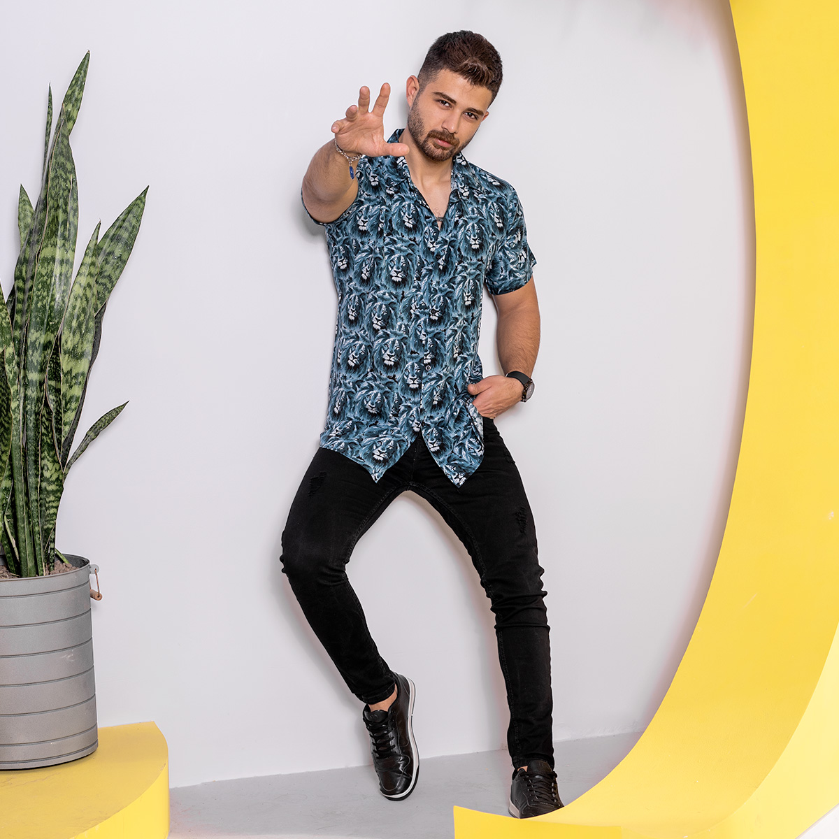 پیراهن هاوایی مردانه مدل Ropi