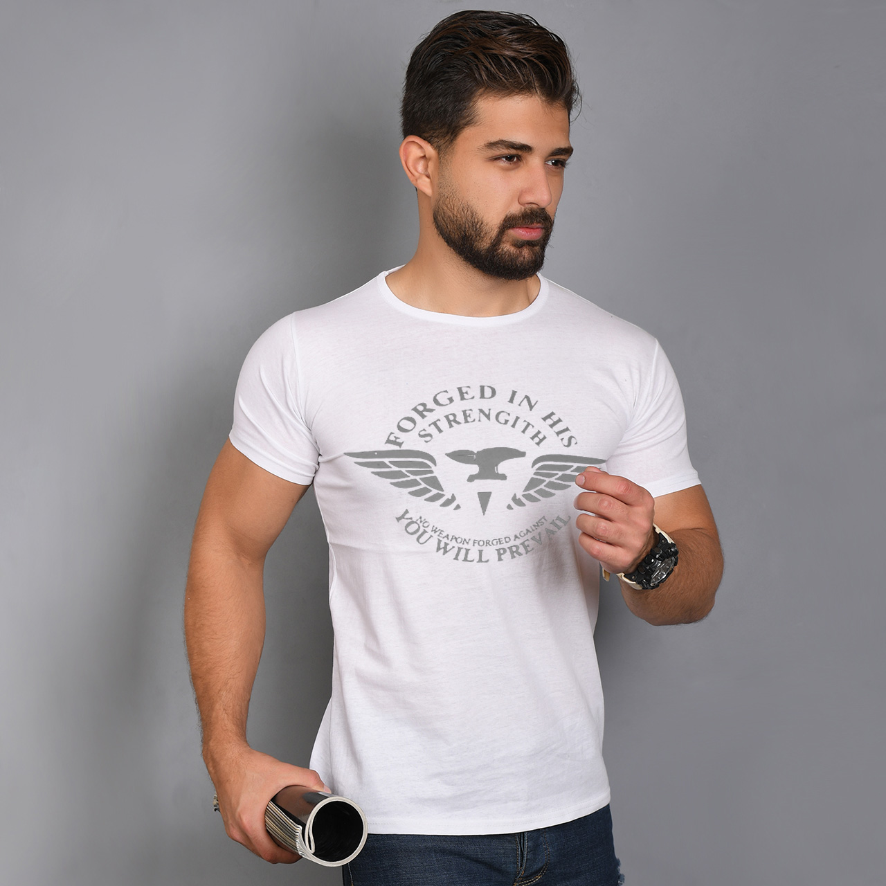 تیشرت (T) مردانه سفید مدل Forged
