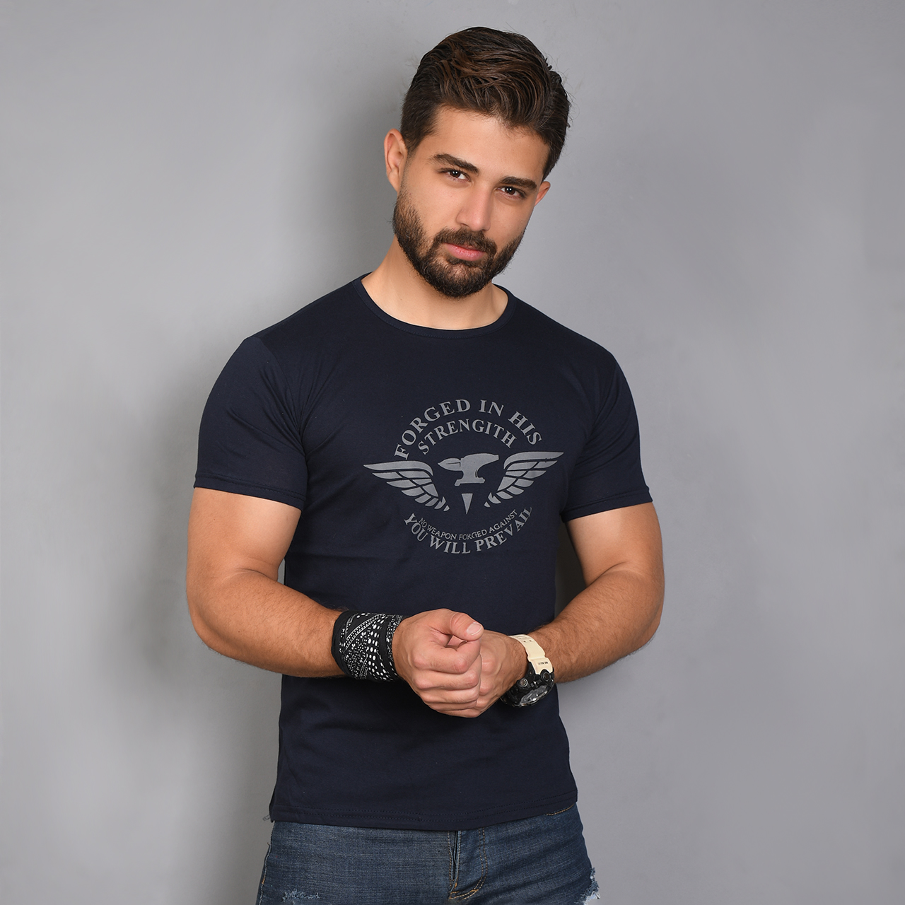 تیشرت (T) مردانه سرمه ای مدل Forged