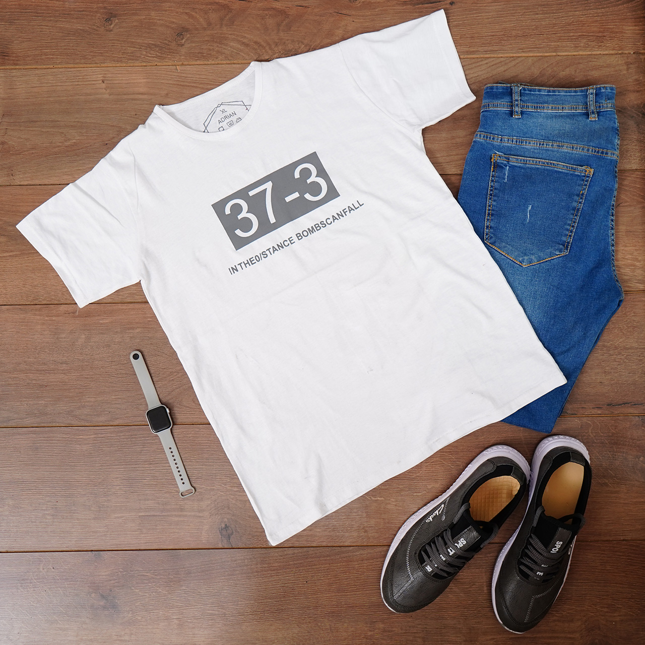 تیشرت مردانه سفید (T) مدل 373