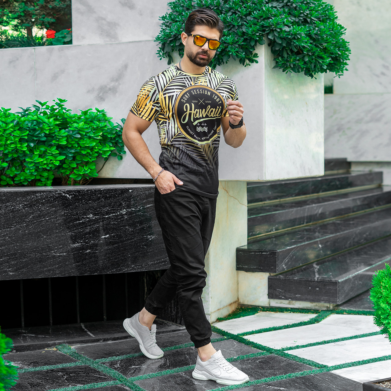 تیشرت مردانه مدل Hawaii