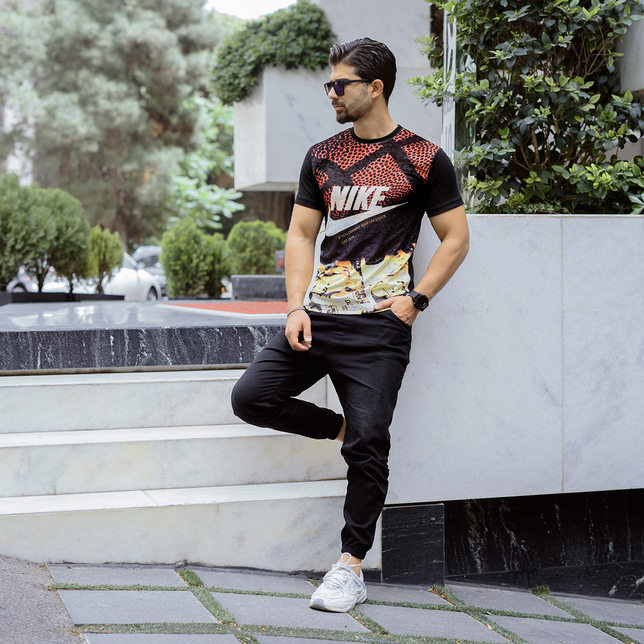 تیشرت مخمل مردانه نایک خال خال مدل L101