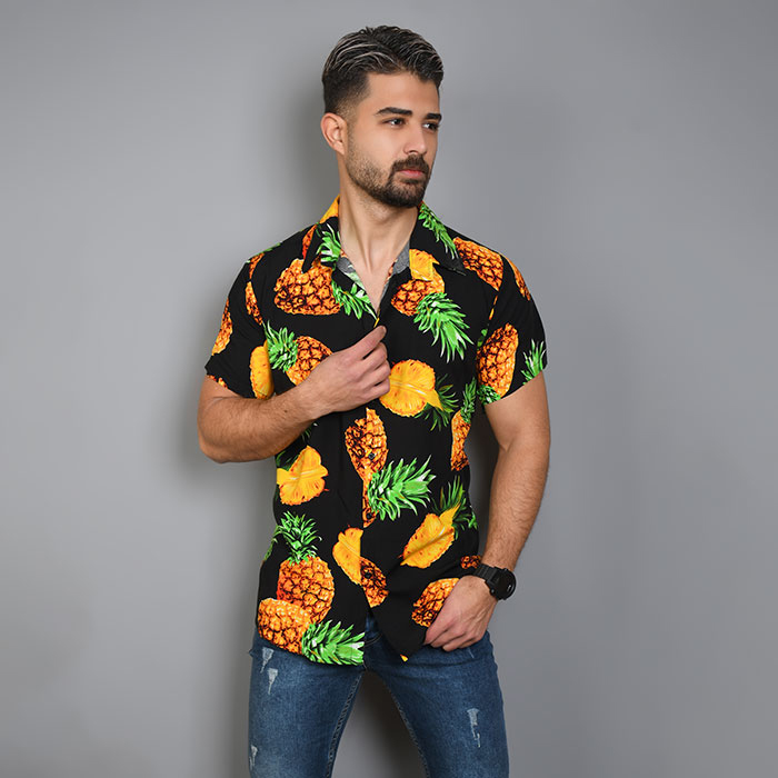پیراهن هاوایی مردانه طرح آناناس مدل P10