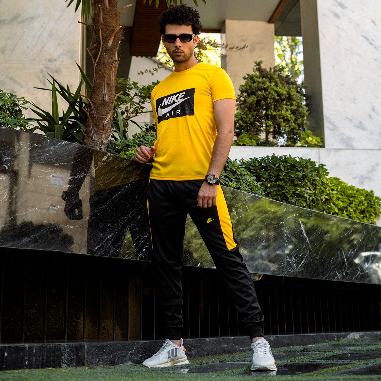 ست تیشرت شلوار Nike Air زردمردانه مدلRana