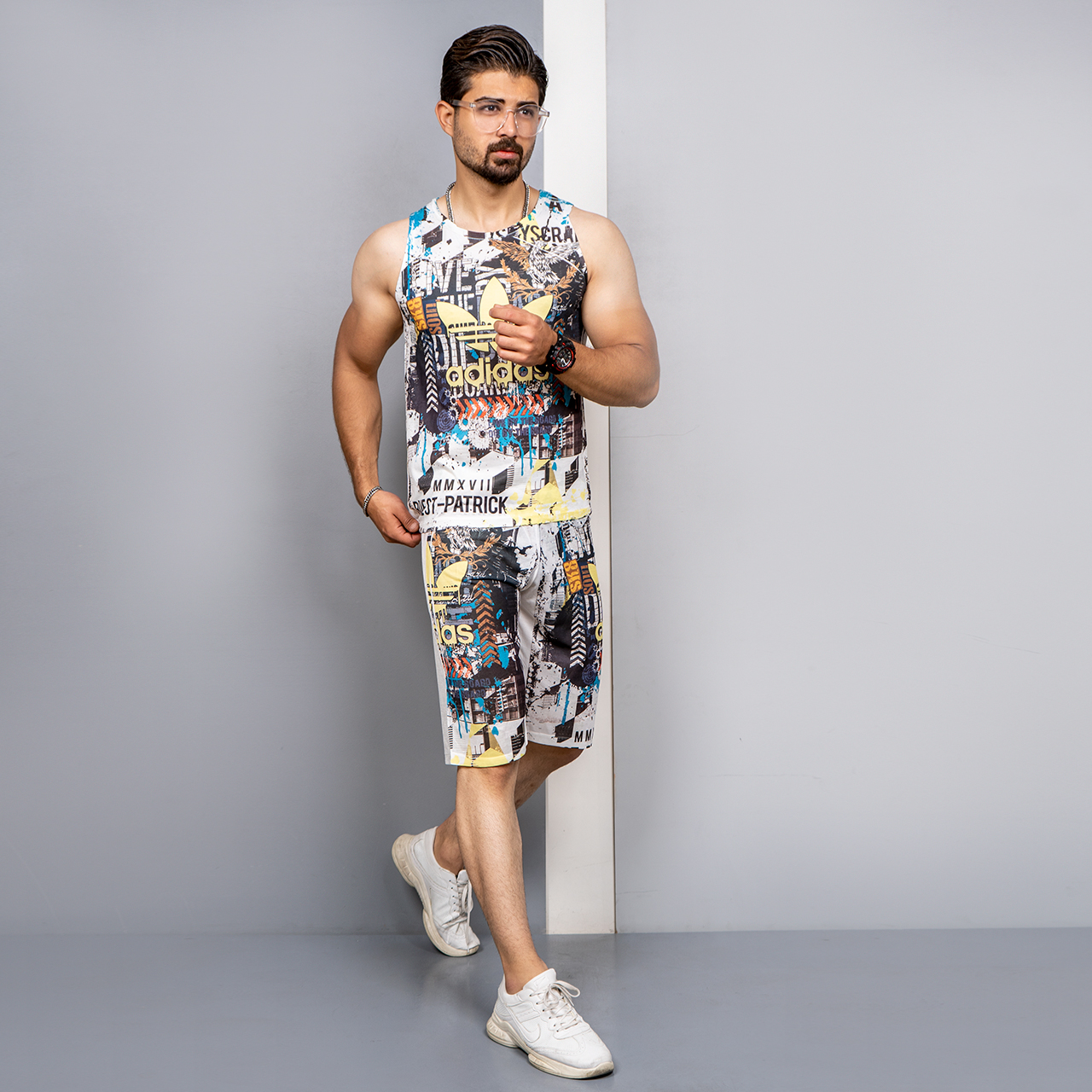 ست رکابی شلوارک آدیداس مردانه مدل N120