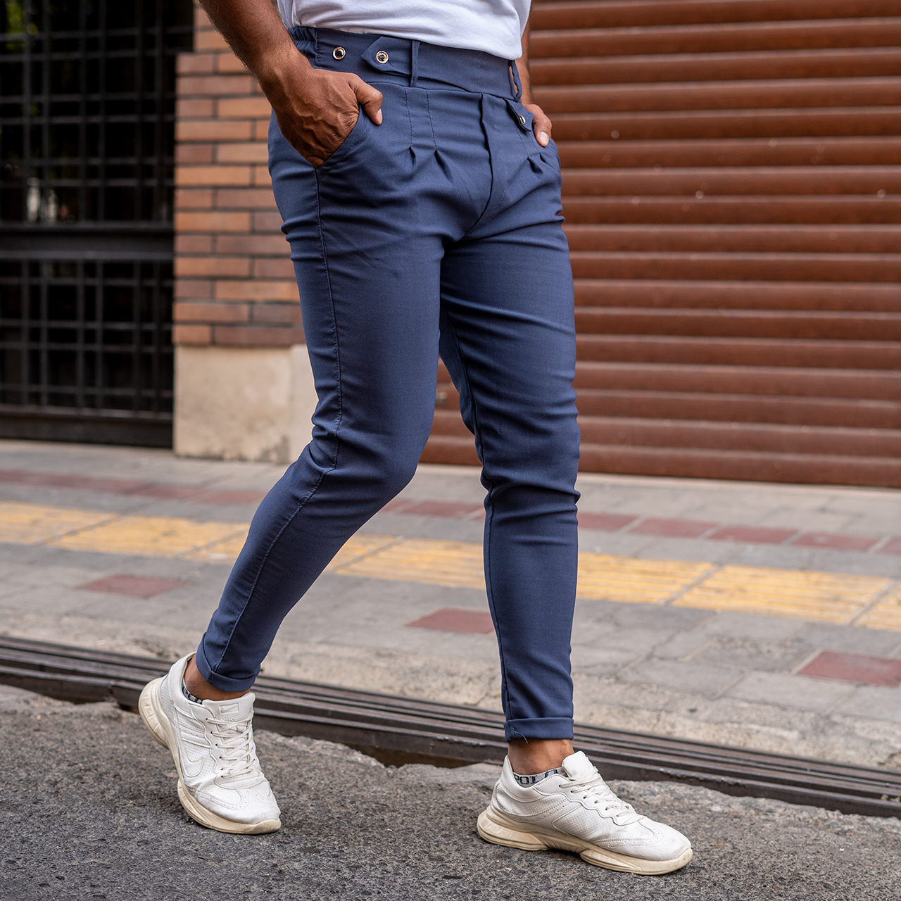 شلوار مردانه سرمه ای مدل Aflak