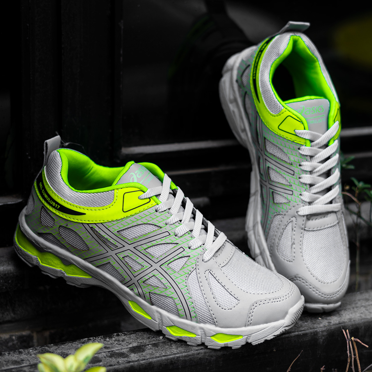 کفش ورزشی اسیکس طوسی-سبز مردانه مدل GEL17