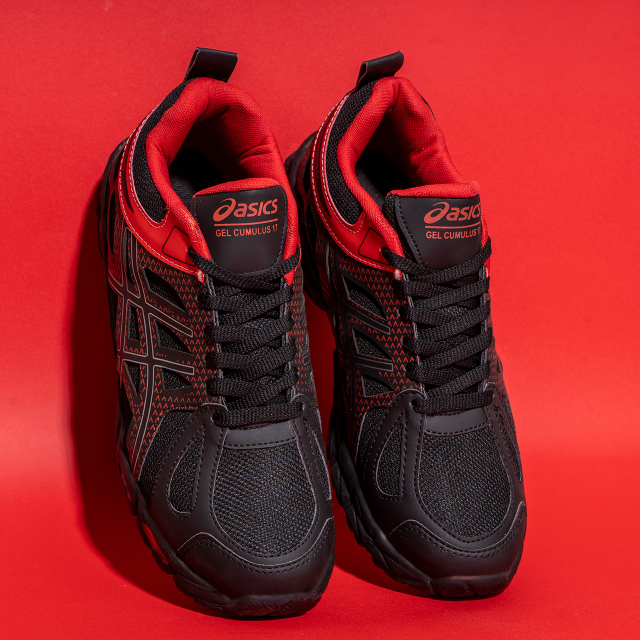 کفش ورزشی اسیکس مشکی-قرمز مردانه مدل GEL17