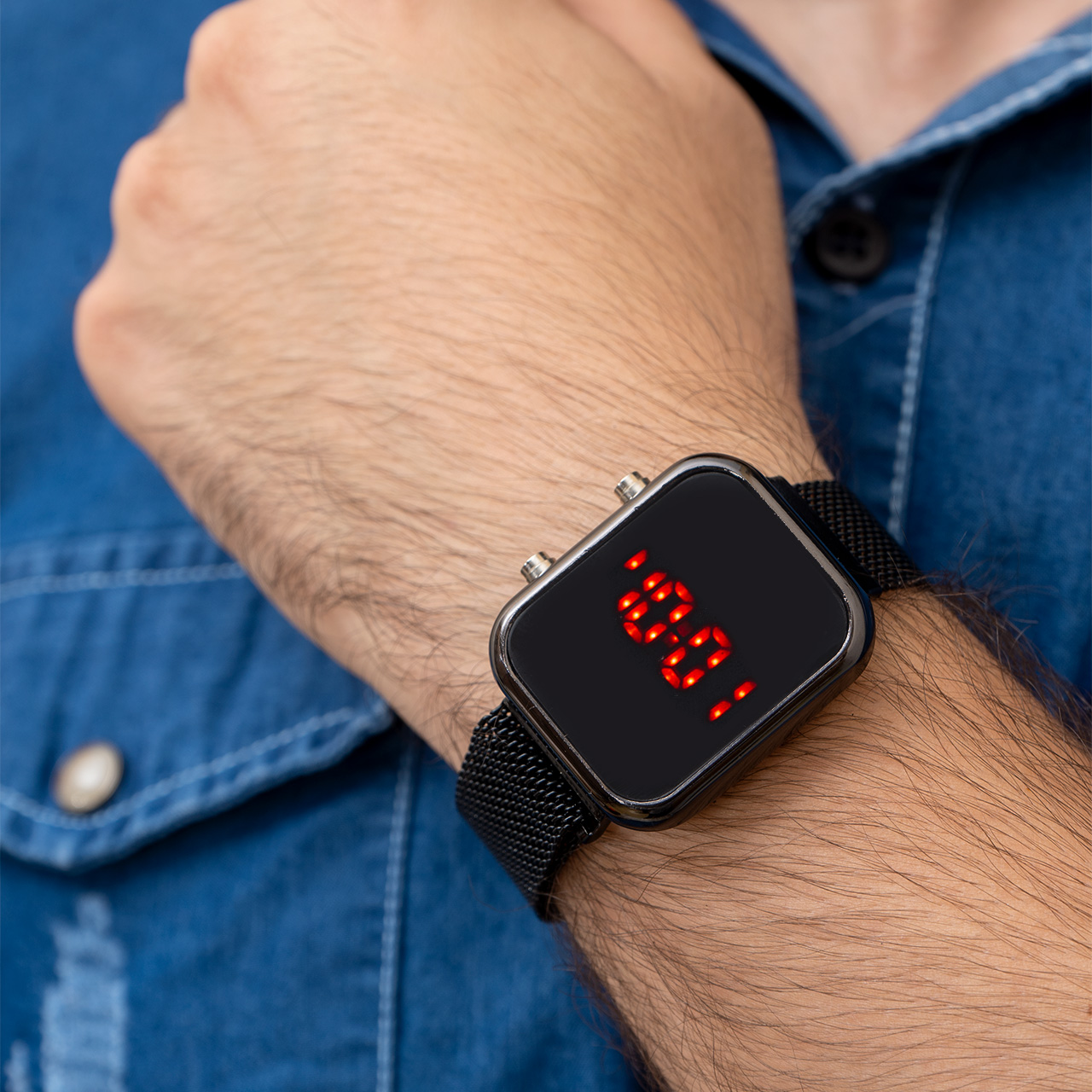 ساعت LED مشکی مدل K99