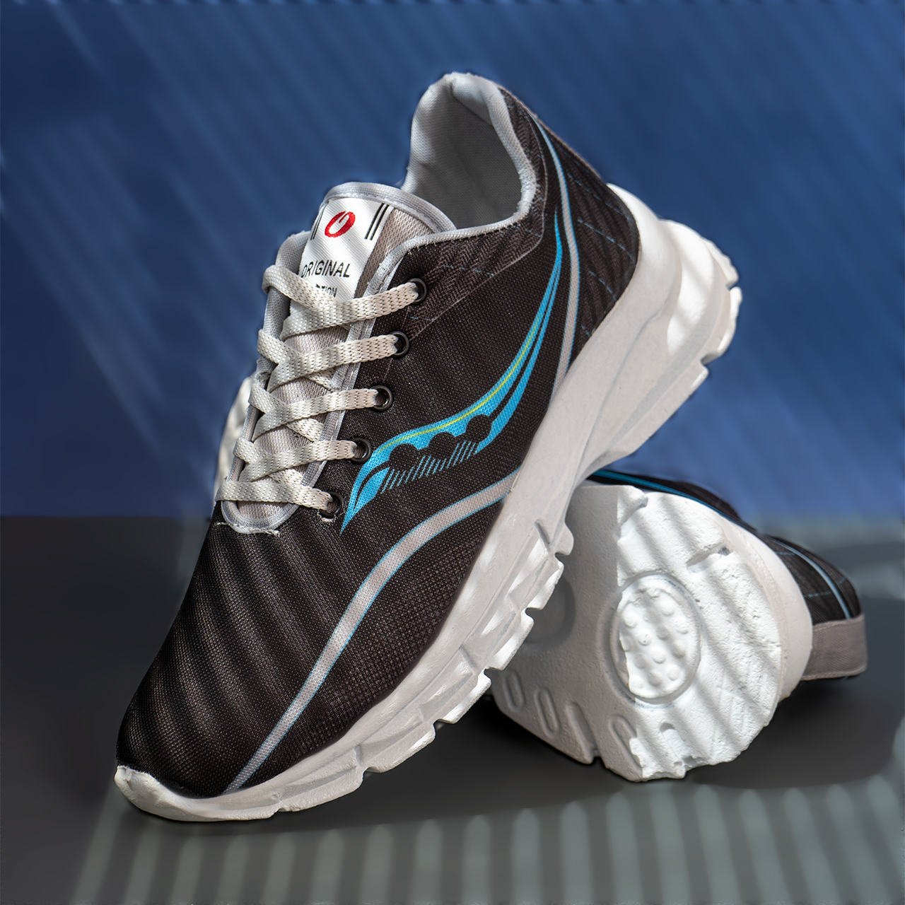 کفش مشکی آبی مردانه مدل A89