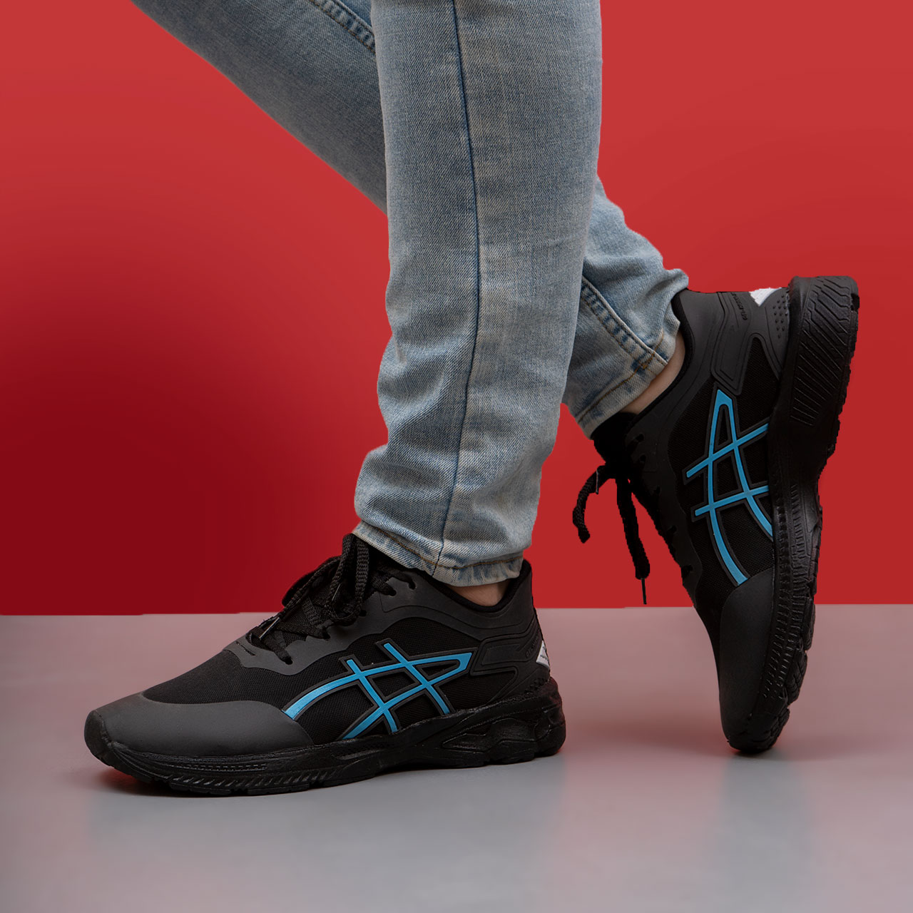 کفش ورزشی مشکی آبی زیره مشکی مردانه مدل Rail