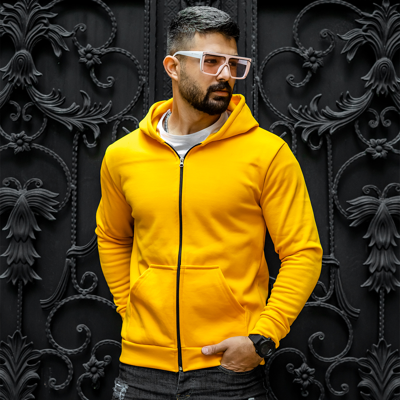 سوییشرت زرد مردانه مدل sabin