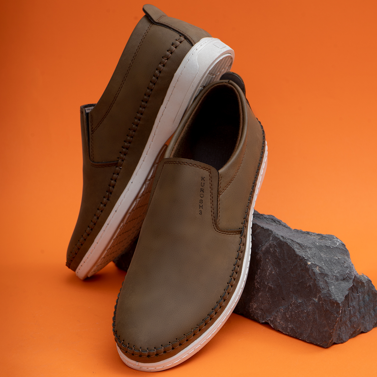 کفش تخت خاکی مردانه مدل Kurosh