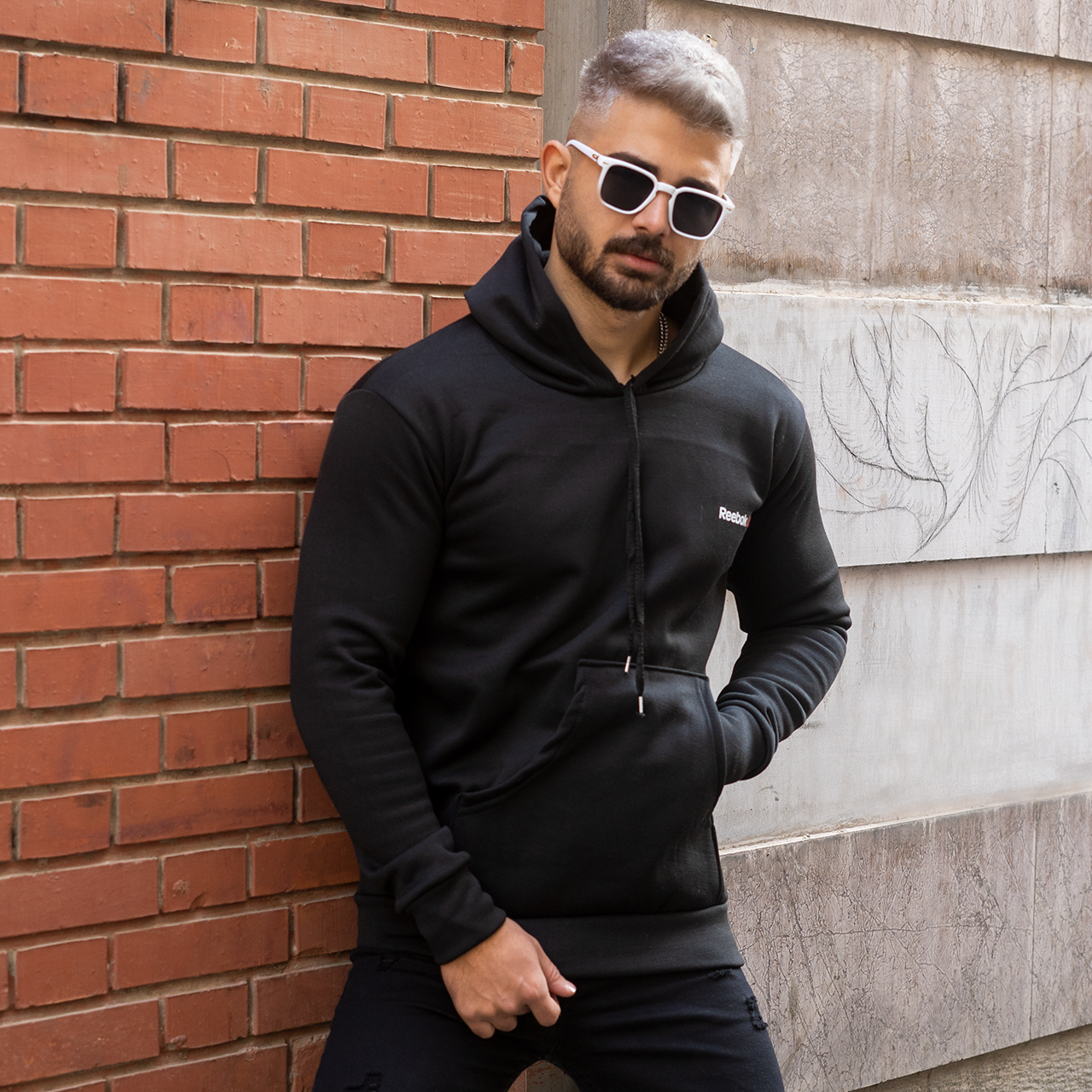 هودی ریبوک مشکی مردانه مدل ARZHIN