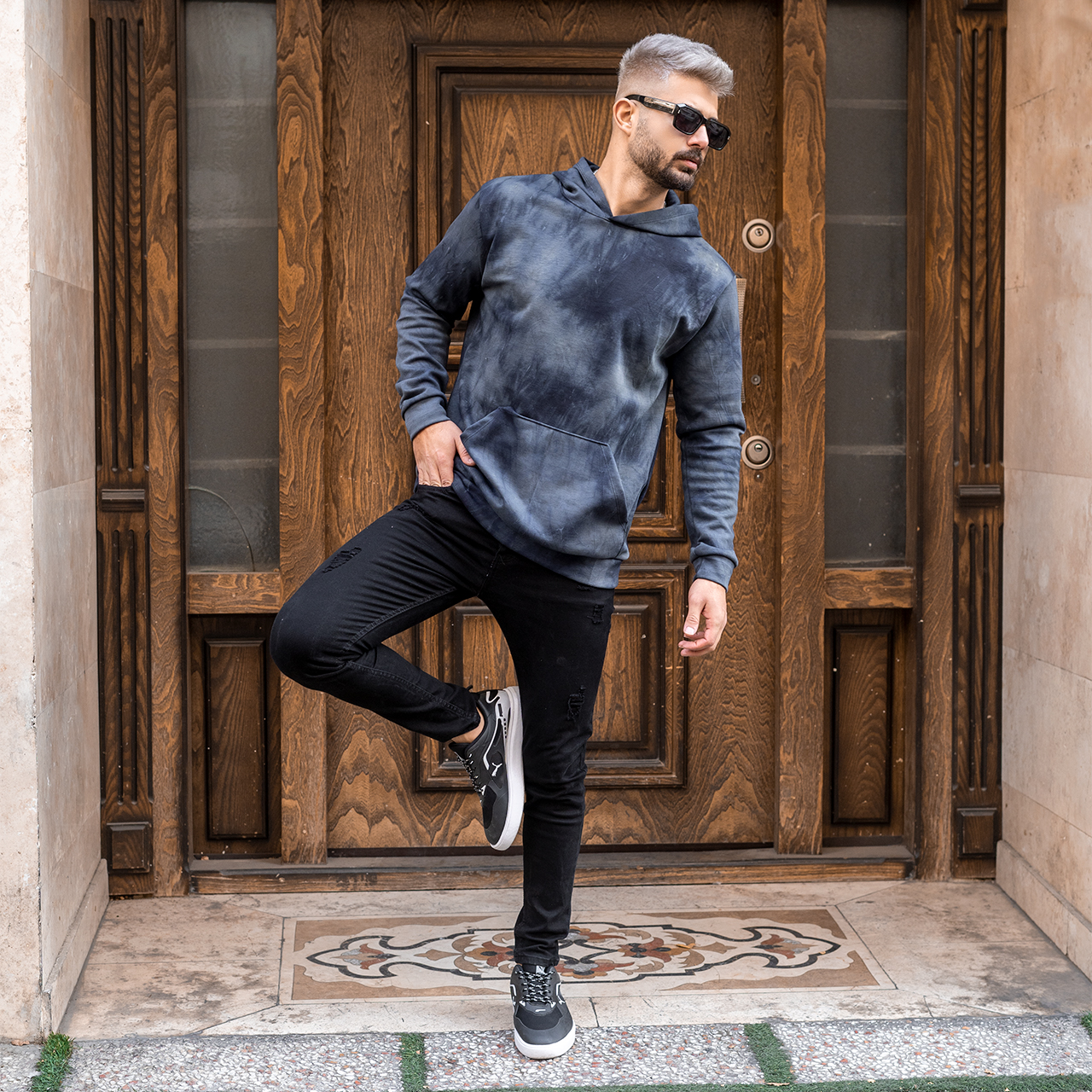 هودی مردانه طوسی مدل Barisan