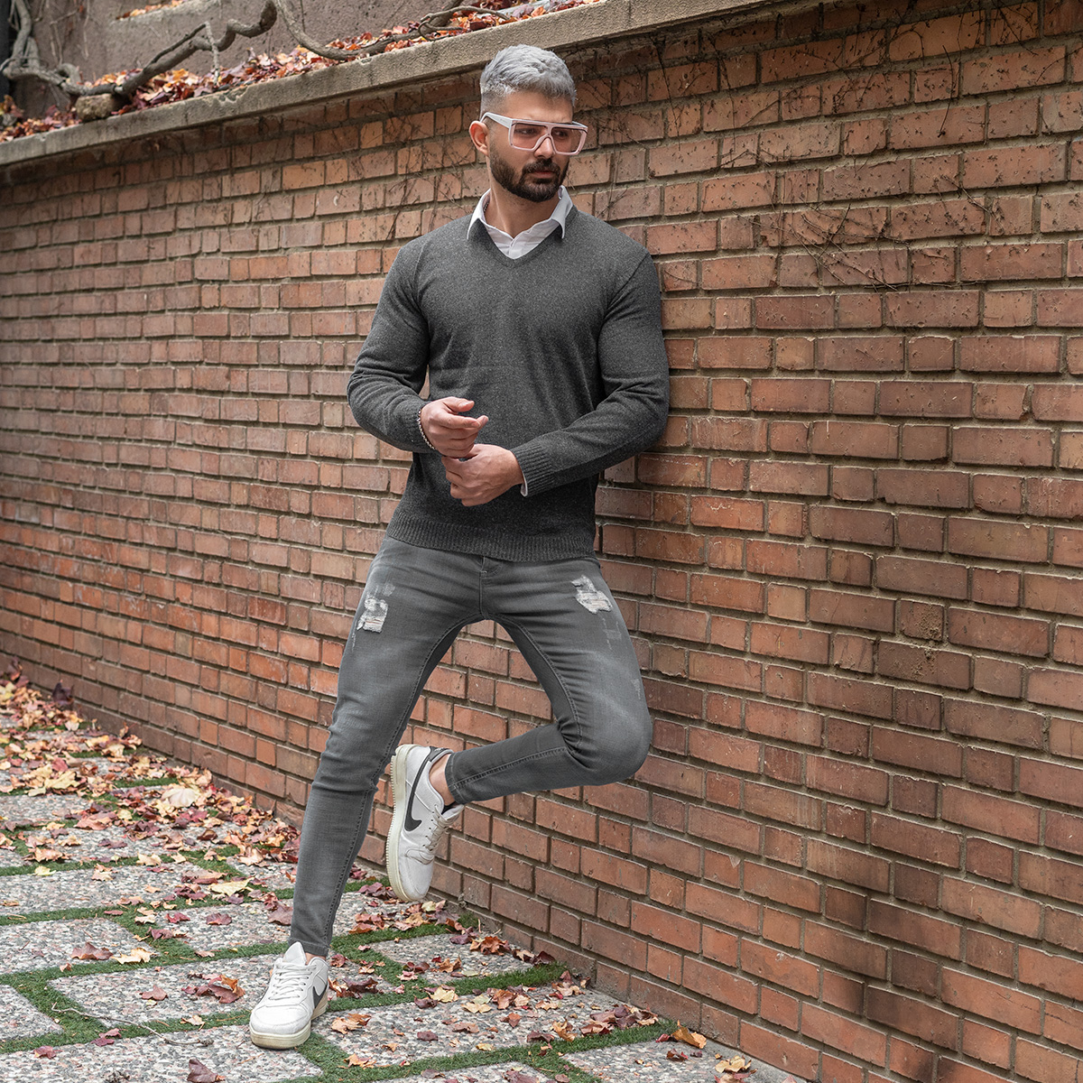 پلیوربافت یقه هفت ذغالی مردانه مدل sorosh