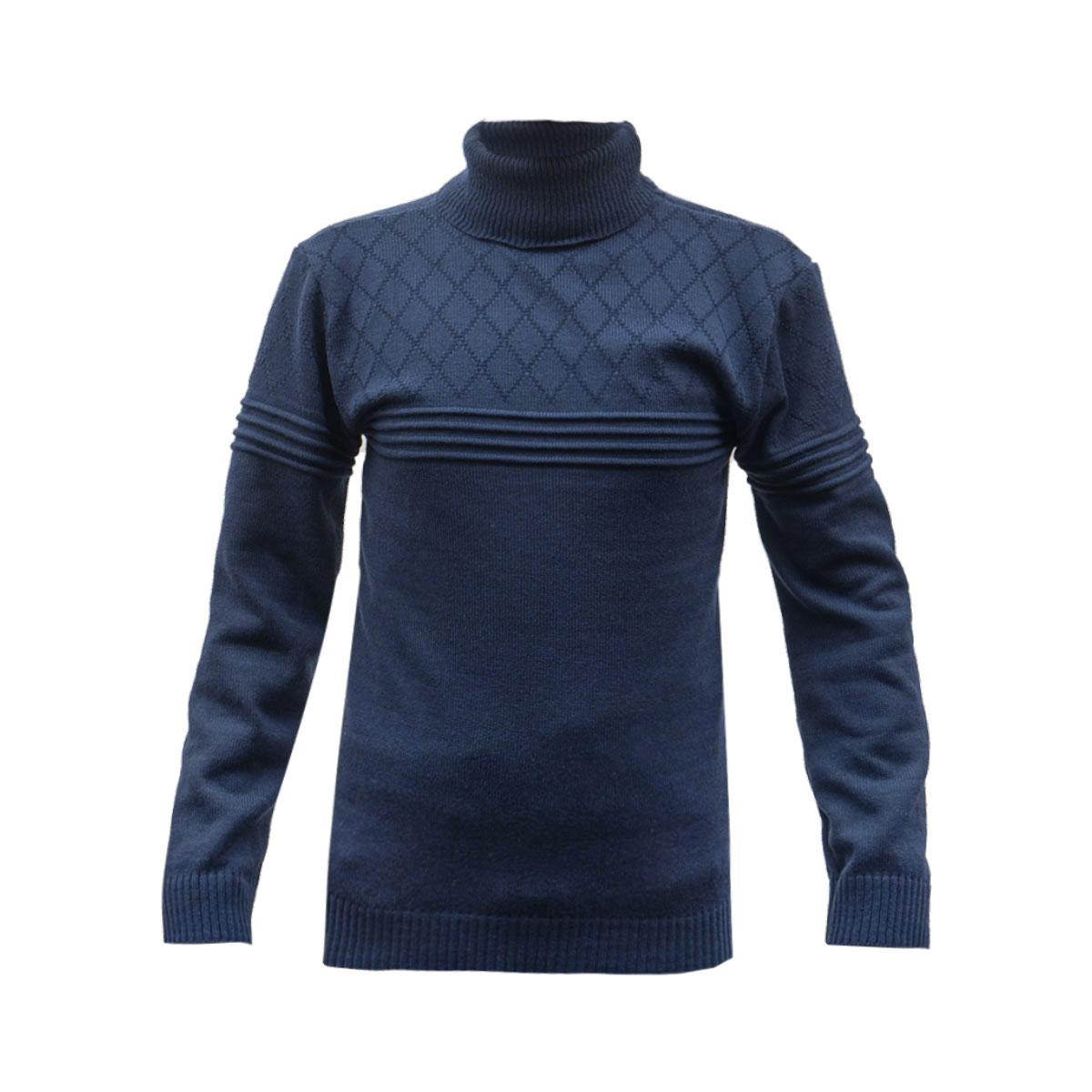 پلیور مردانه آبی طرح لوزی یقه اسکی مدل Havash
