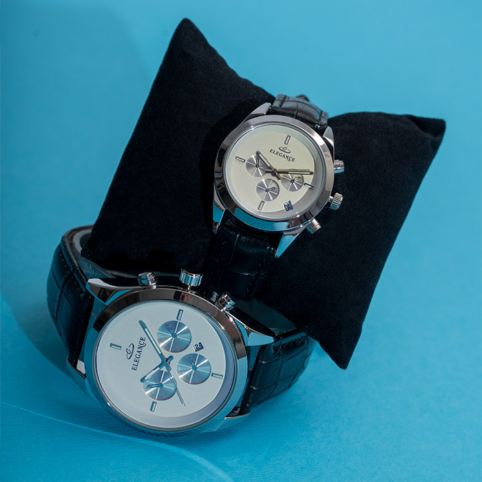 ست ساعت ELEGANCE نقره ای صفحه سفید مدل Rita