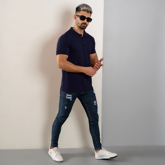 تیشرت مردانه نایک سرمه ای مدل LOMA