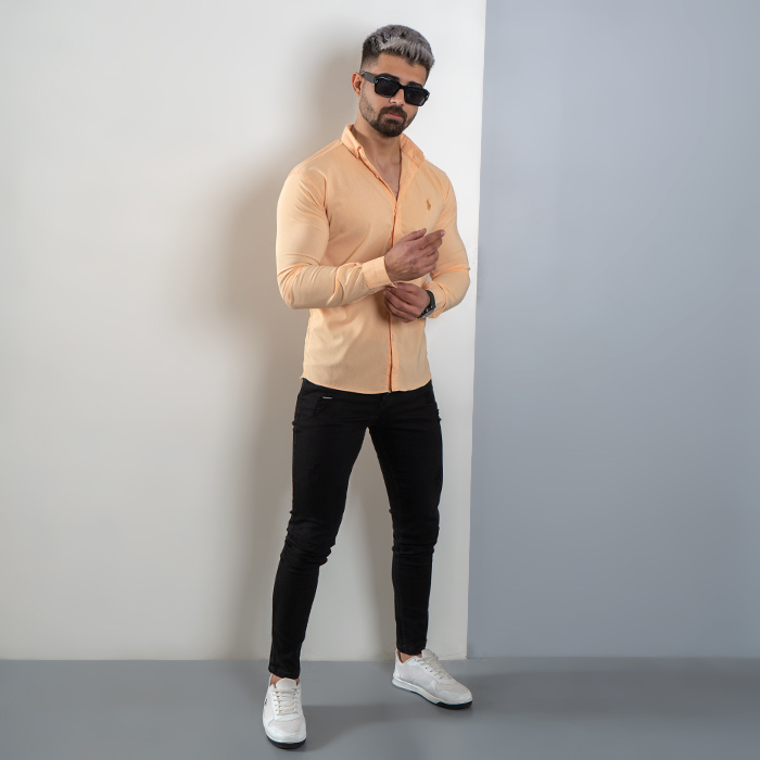 پیراهن مردانه نارنجی مدل VQ