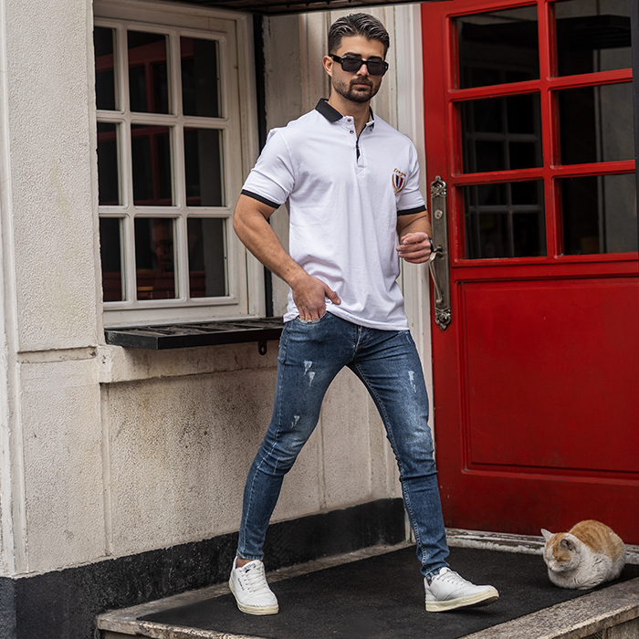 تیشرت مردانه سفید مدل RIBAN